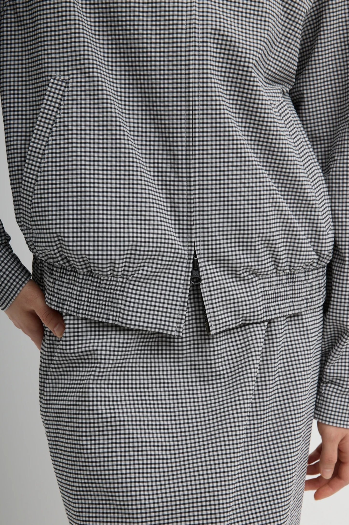 Gingham jacket in Black/White