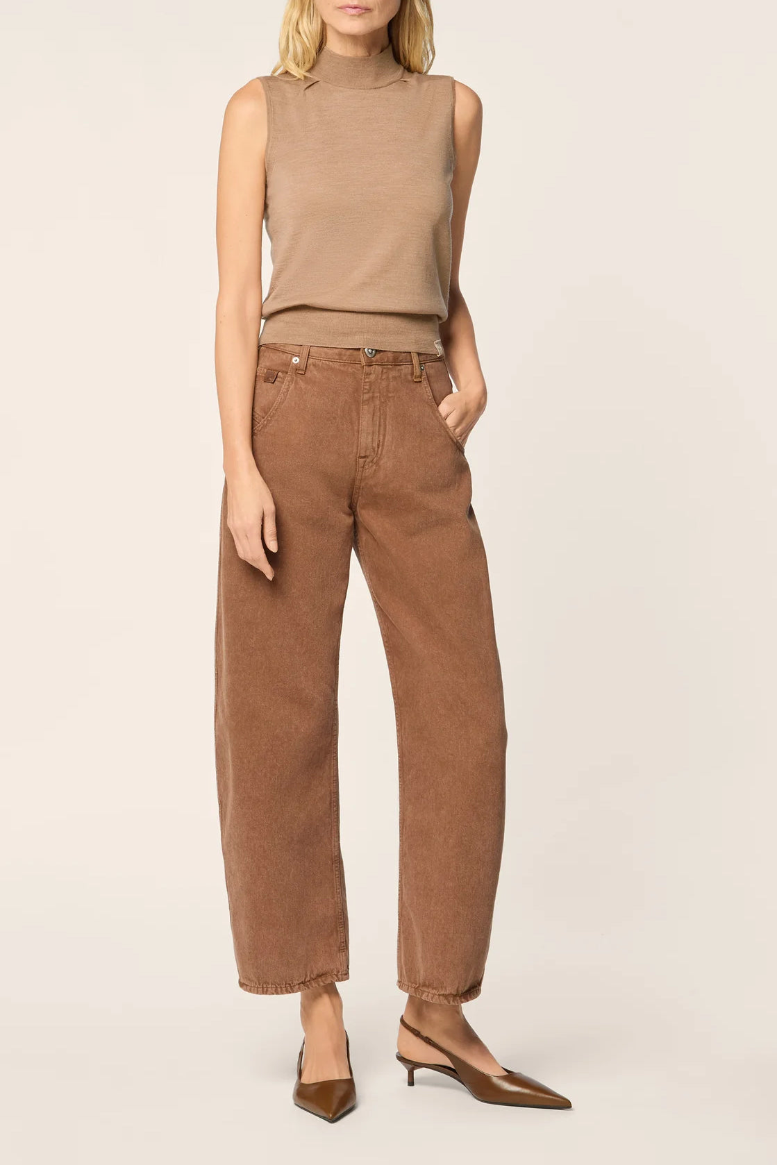 Lila Barrel jeans in Tinto Marmo