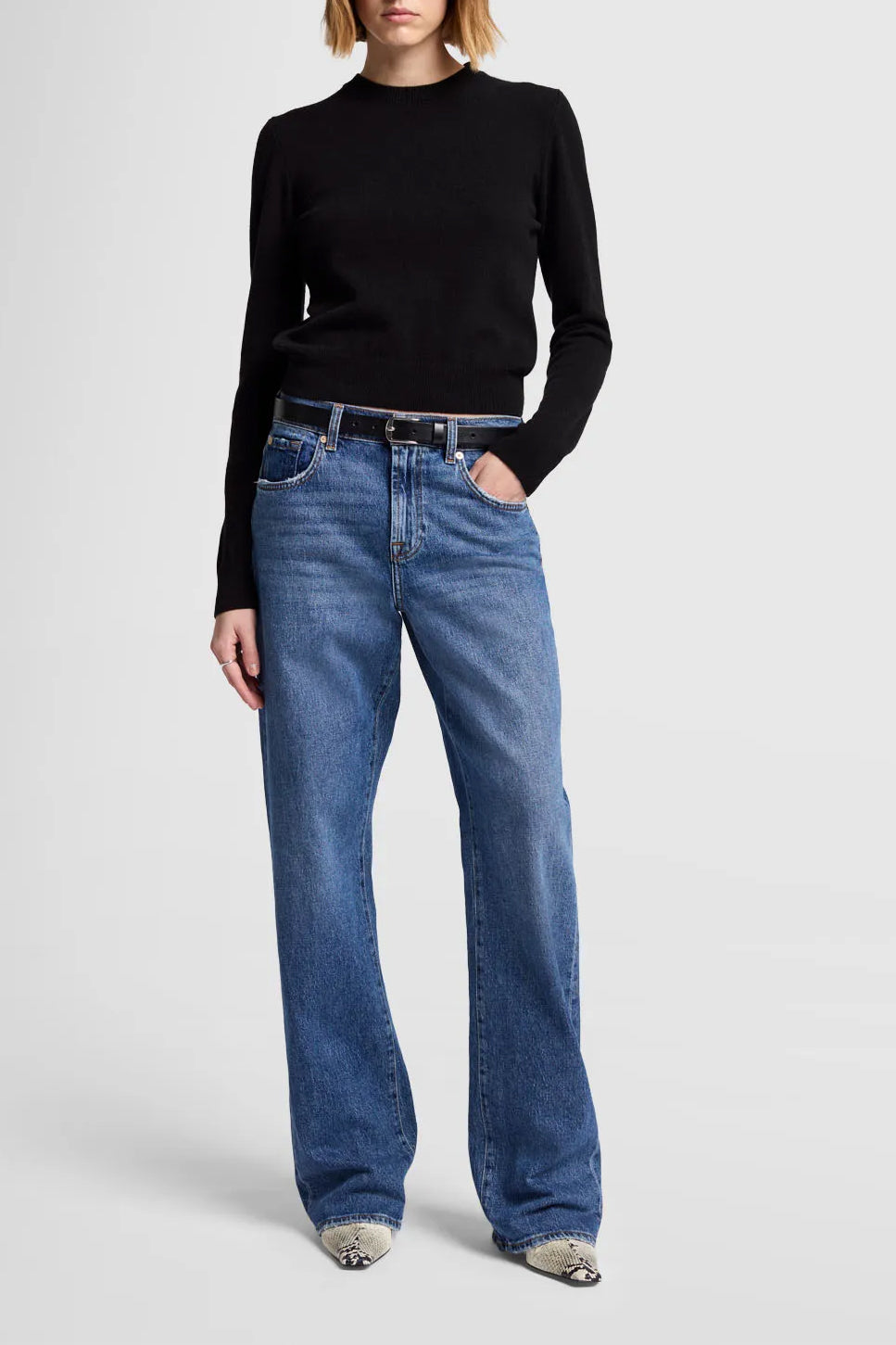 Jeans Tess Santa Cruz in Mid Blue7 For All Mankind - Anita Hass