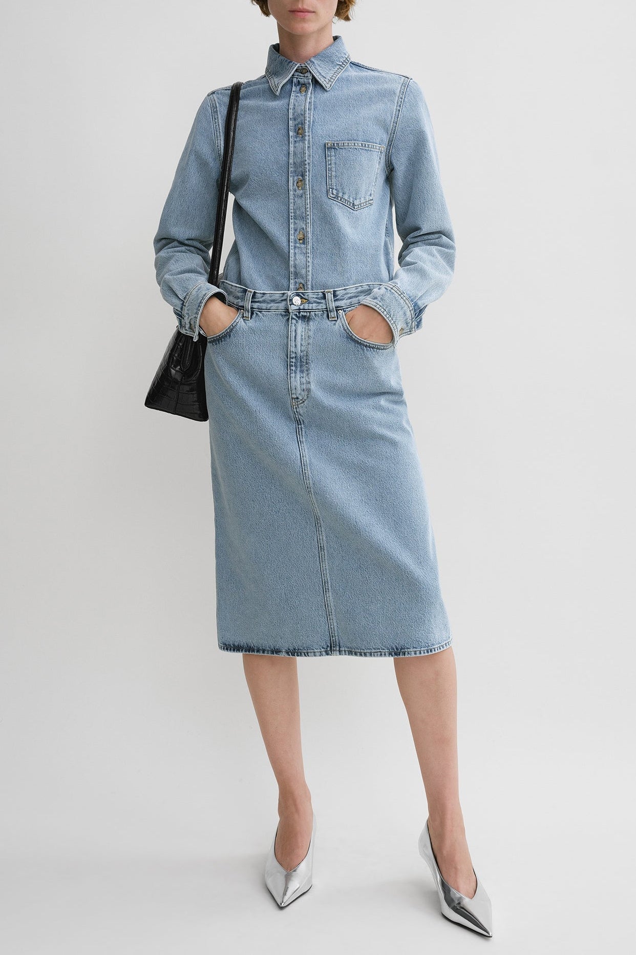 Jeansrock Midi in Cool BlueToteme - Anita Hass