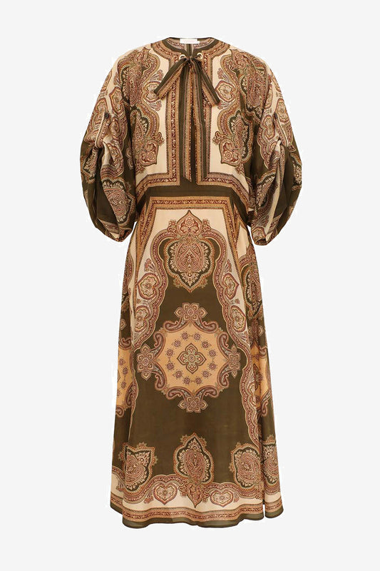 Robe Mahon, motif paisley olive