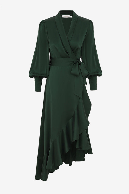 Kleid Silk Wrap Midi in ForestZimmermann - Anita Hass