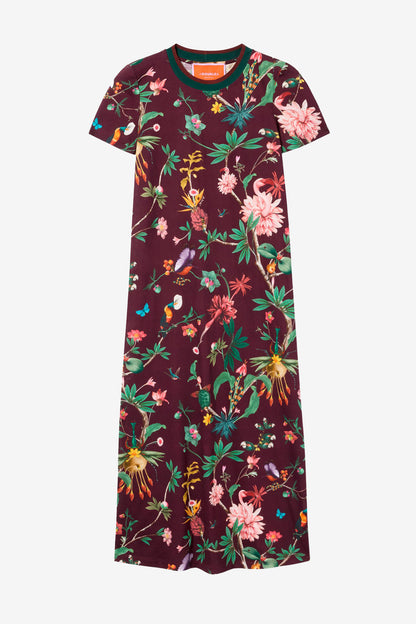 Kleid Sporty Swing Zooflora in BordeauxLa Double J - Anita Hass