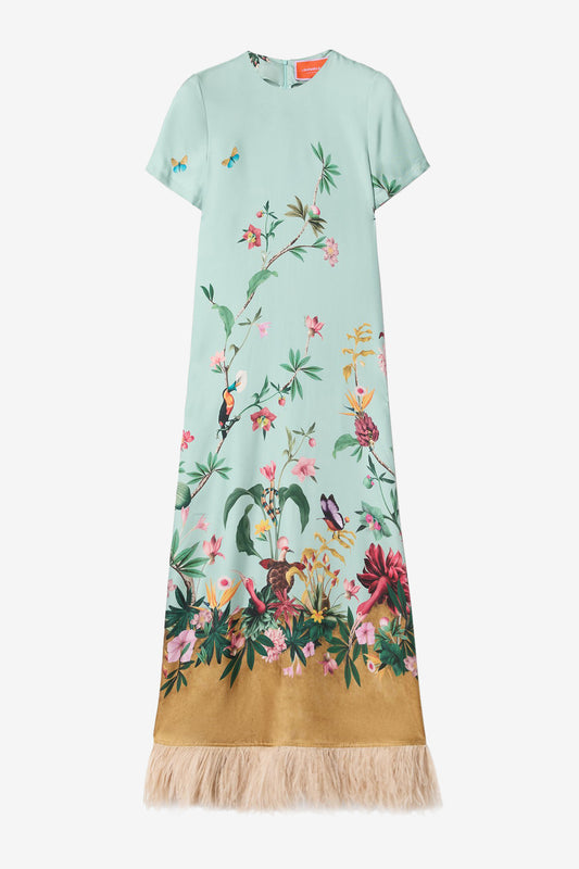 Kleid Swing Zooflora in Light Blue