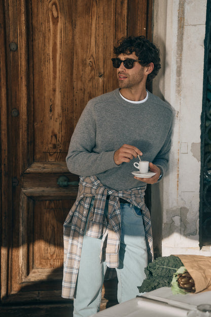 Pullover Vincent in Mid Grey MelangeLadneri Men - Anita Hass