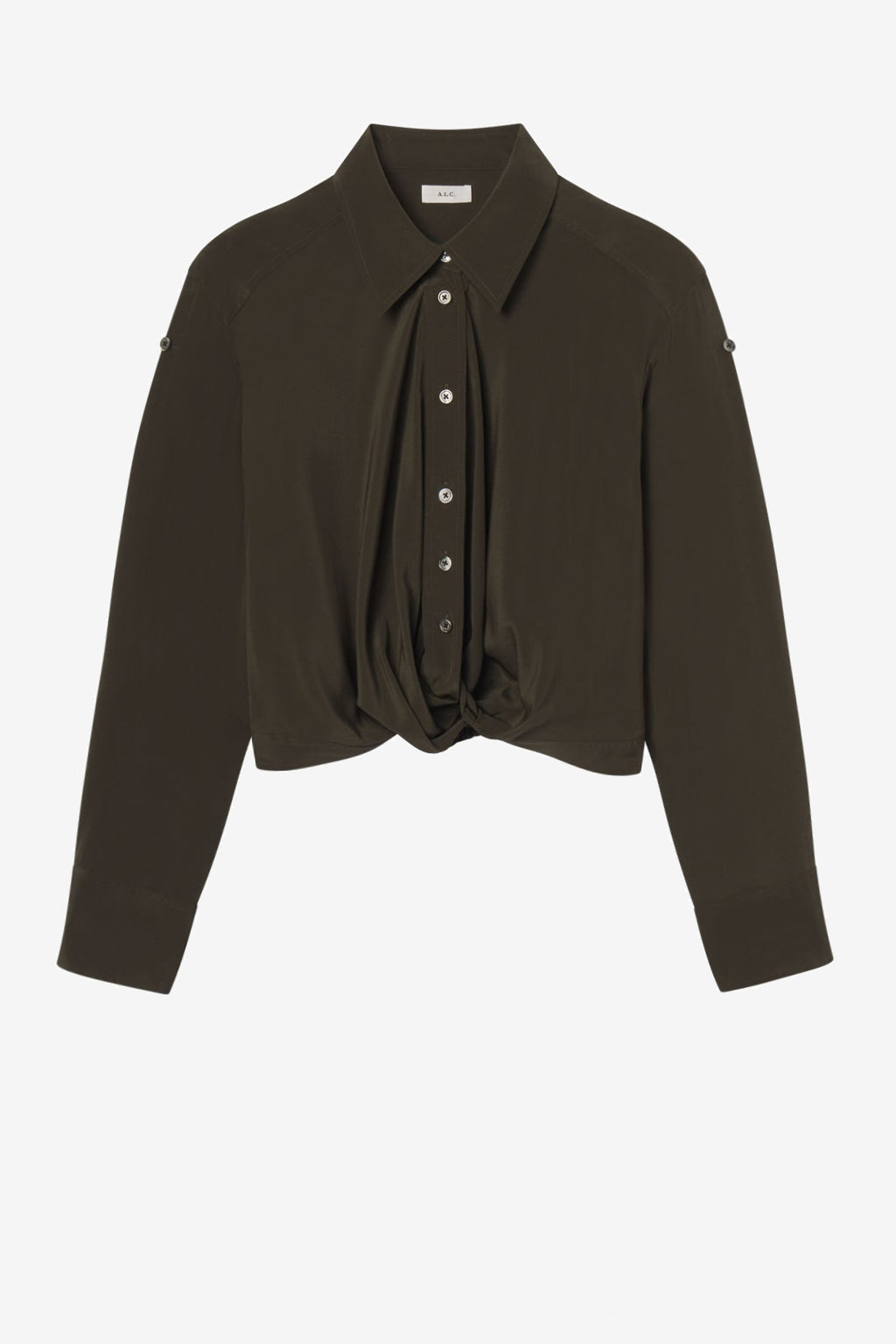 Bluse Leo Cropped in Olive BrownA.L.C. - Anita Hass