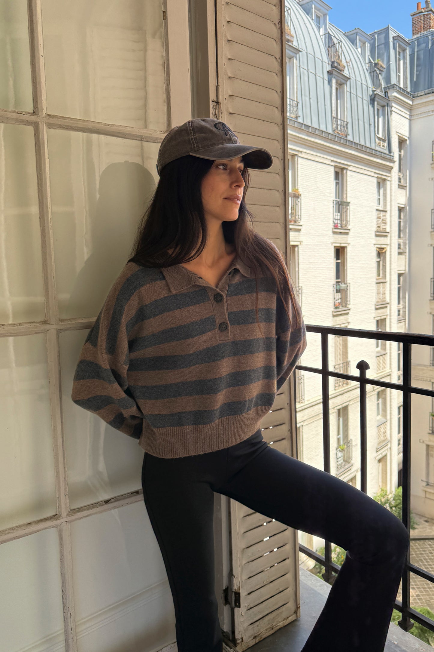 Strickpolo Celia in Taupe/AnthrazitLadneri - Anita Hass