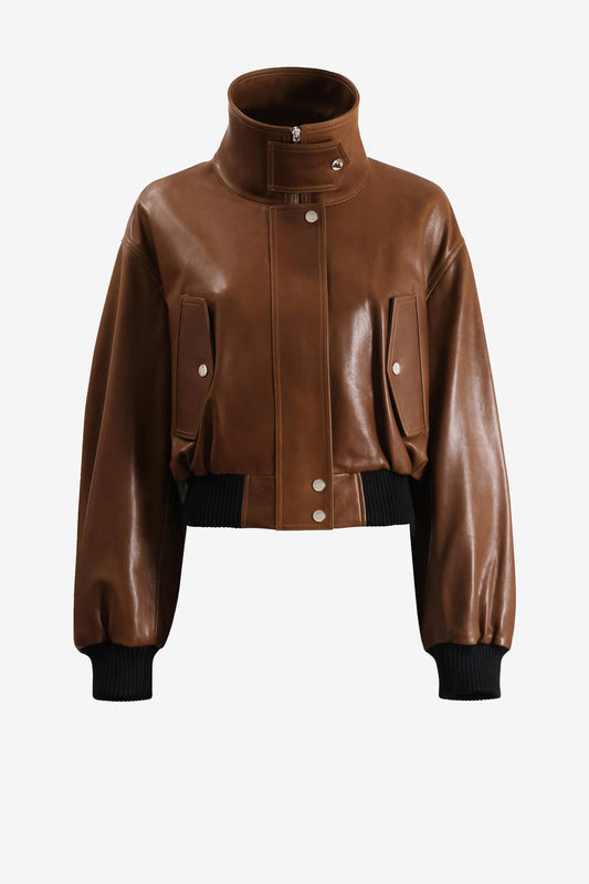 Lederjacke Briar in Praline PatinaNour Hammour - Anita Hass