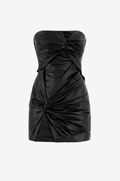 Lederkleid Draped in SchwarzThe Attico - Anita Hass