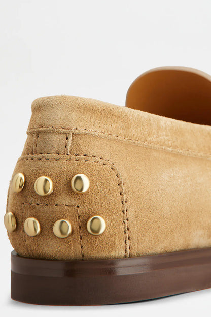 Loafer Golden Studs in Beige SuedeTod's - Anita Hass