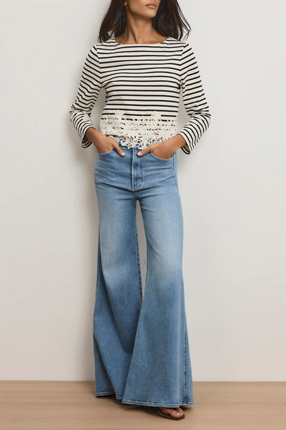 Longsleeve Horvey in Dove/NavyVeronica Beard - Anita Hass