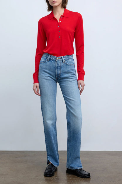 Longsleeve The Dea Polo in Ruadh Red