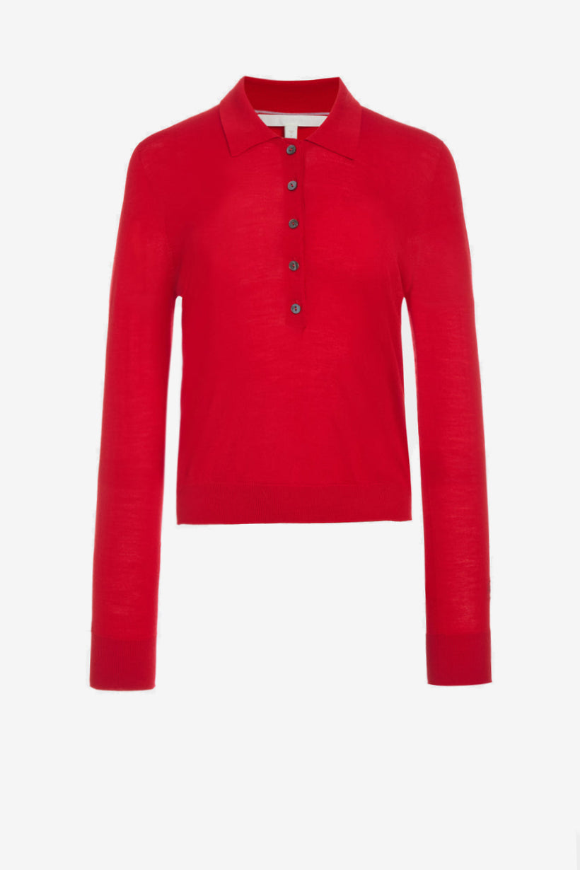 Longsleeve The Dea Polo in Ruadh Red