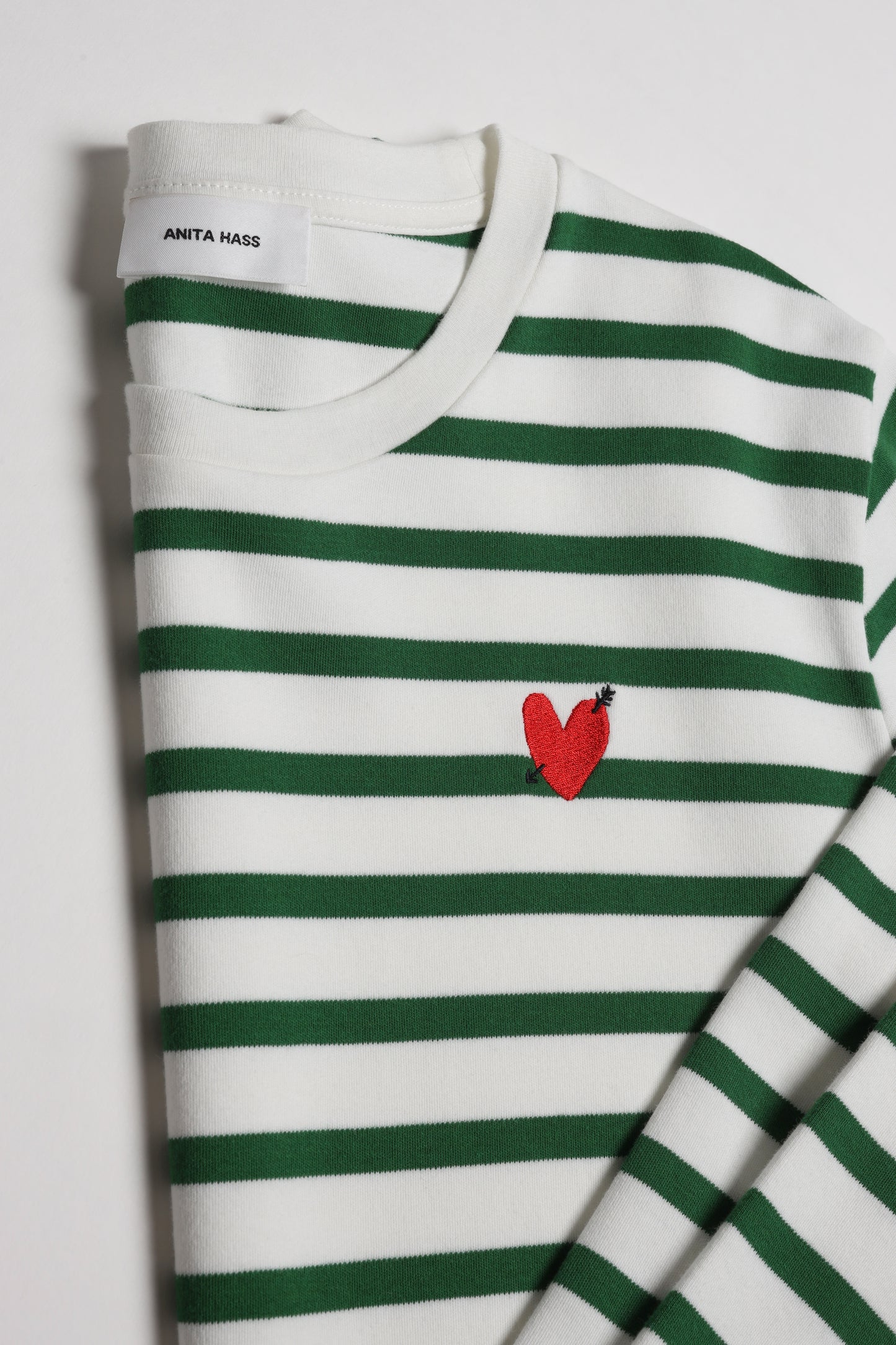 Longsleeve 'Heart' in Grün/IvoryAnita Hass - Anita Hass