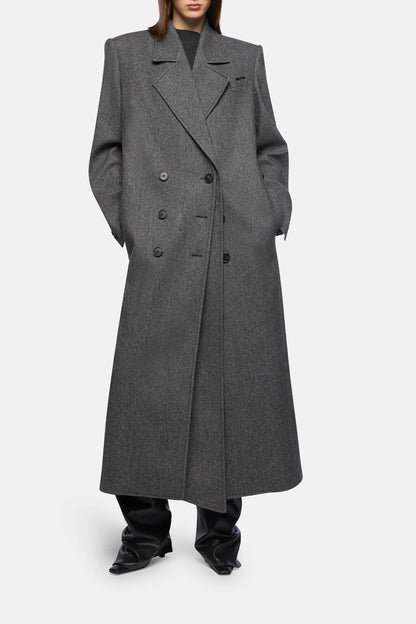 Mantel Double in Dark GreyThe Attico - Anita Hass