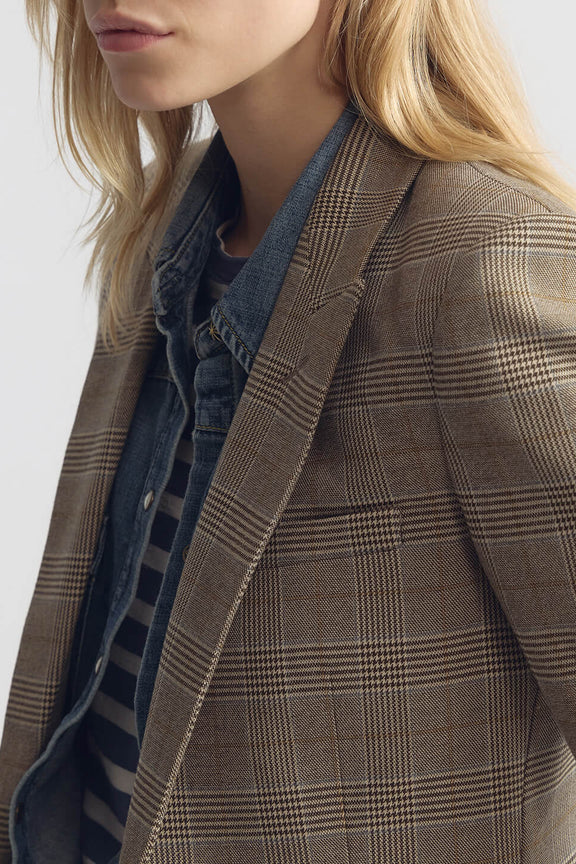 Blazer Anabel in Grey/Ochre Check