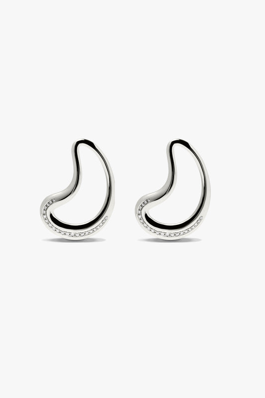 Ohrringe Diamonds Moon in Silber