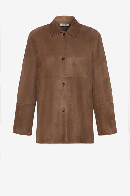 Gocce Overshirt in Suede Mud