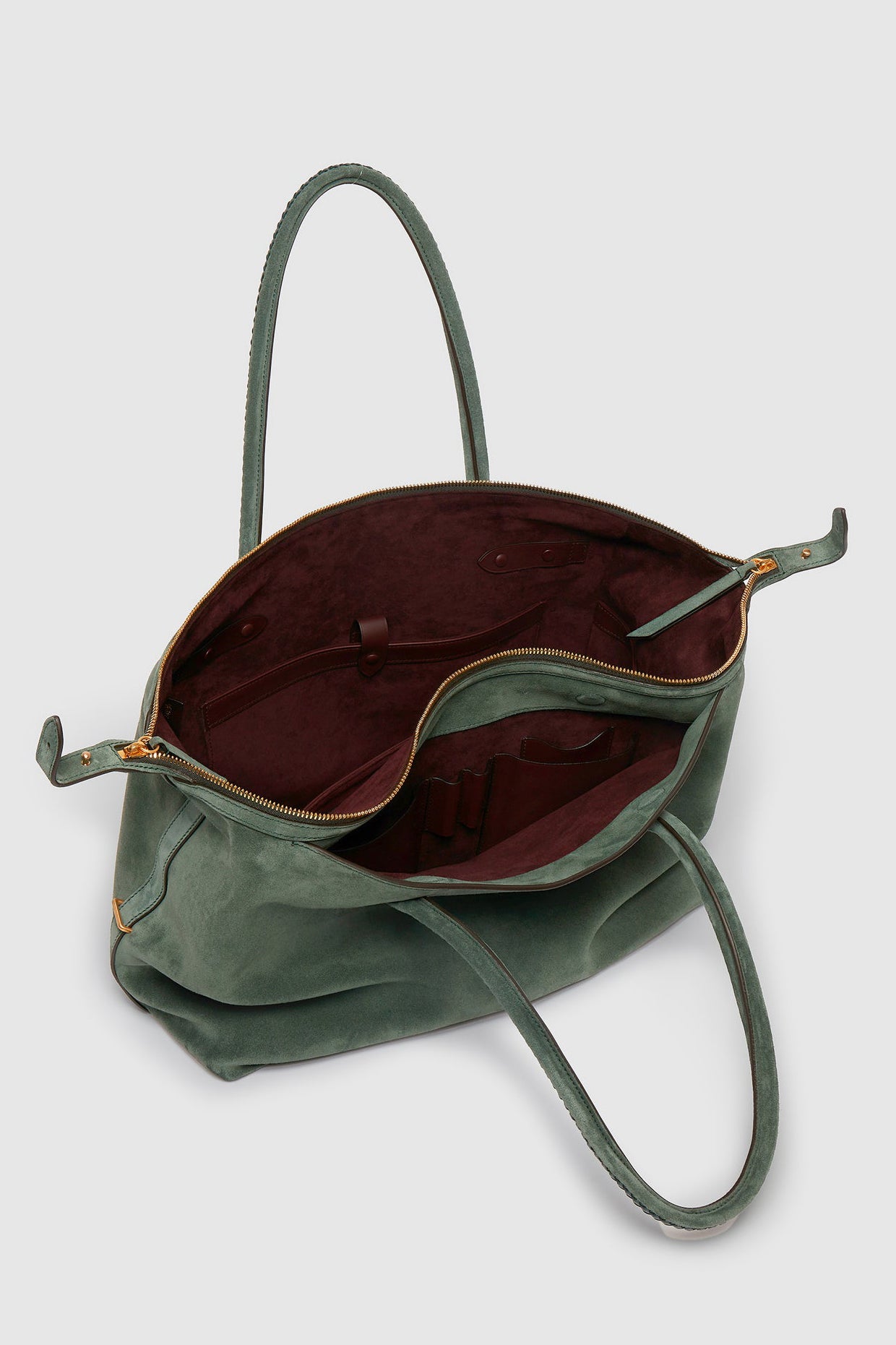 Tasche Perriand All Day in Suede EmeraldMétier - Anita Hass