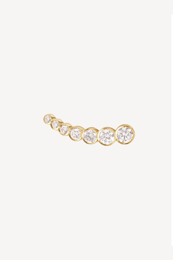 Earring Petite Croissant Left in yellow gold