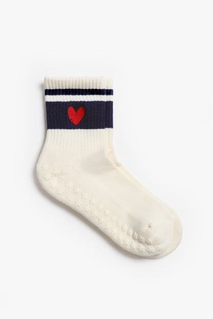 Pilates Socks Glow in Ivory/Navy
