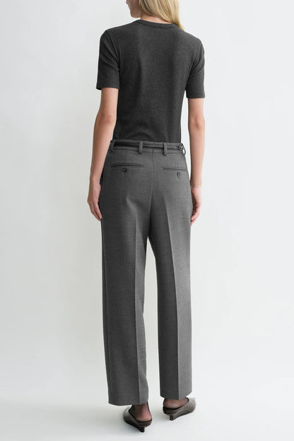 Hose Pleated Straight in Grey MelangeToteme - Anita Hass