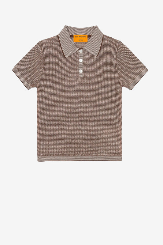 Poloshirt Shrunken in Chestnut/CreamGuest in Residence - Anita Hass