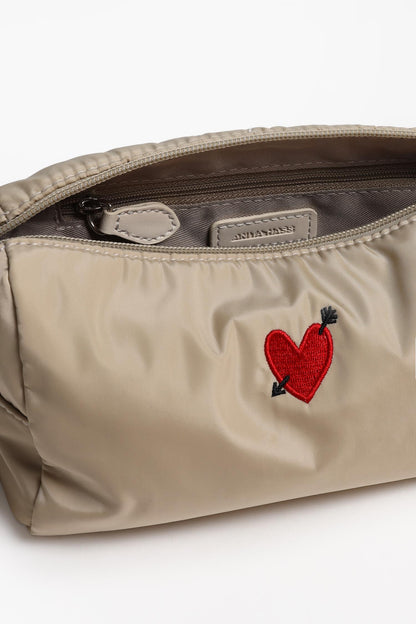 Pouch 'Heart' in Beige NylonAnita Hass - Anita Hass