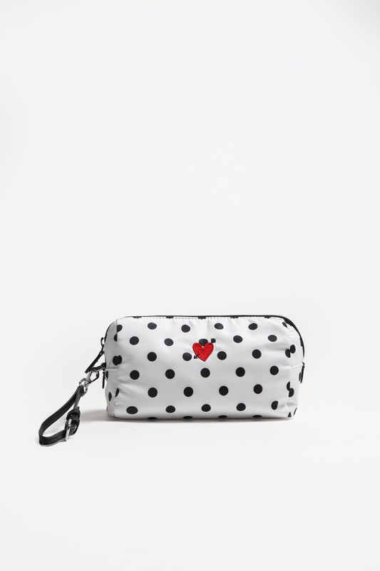 Pouch 'Heart' in Dot Nylon