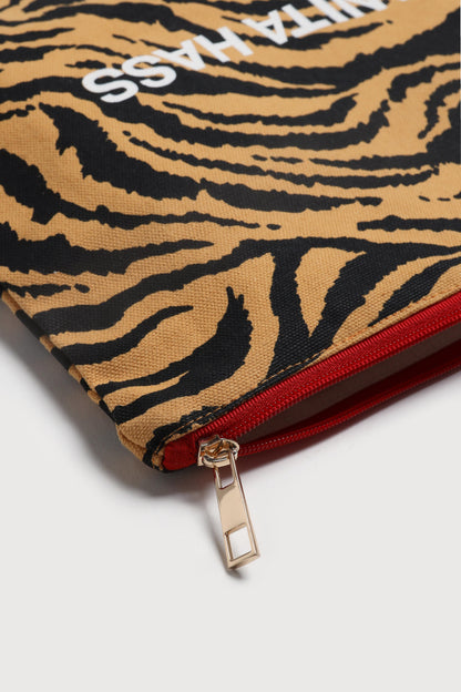 Pouch 'Heart' in Ochre Zebra Anita Hass
