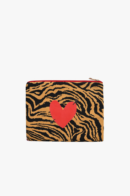Pouch 'Heart' in Ochre Zebra Anita Hass