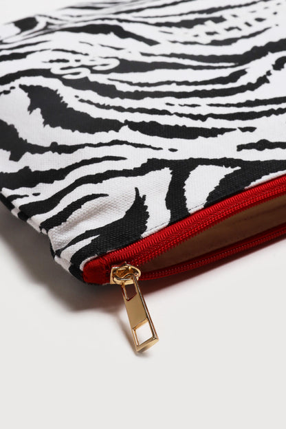 Pouch 'Heart' in White Zebra Anita Hass