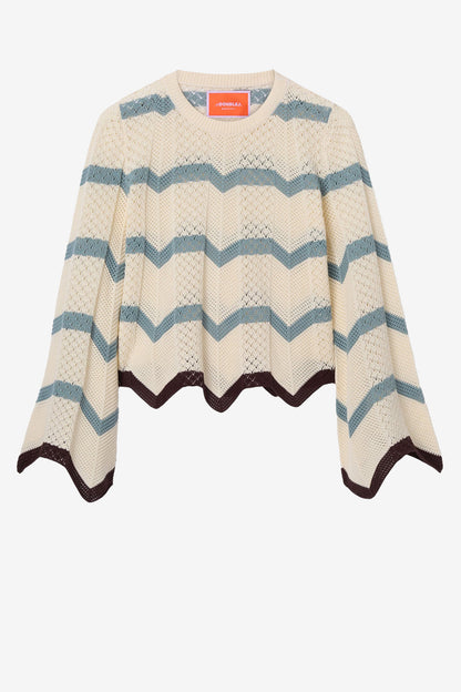 Jersey Chevron en azul/marfil