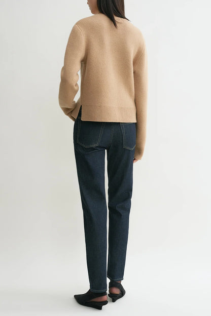 Pullover Cropped Crew in CamelToteme - Anita Hass