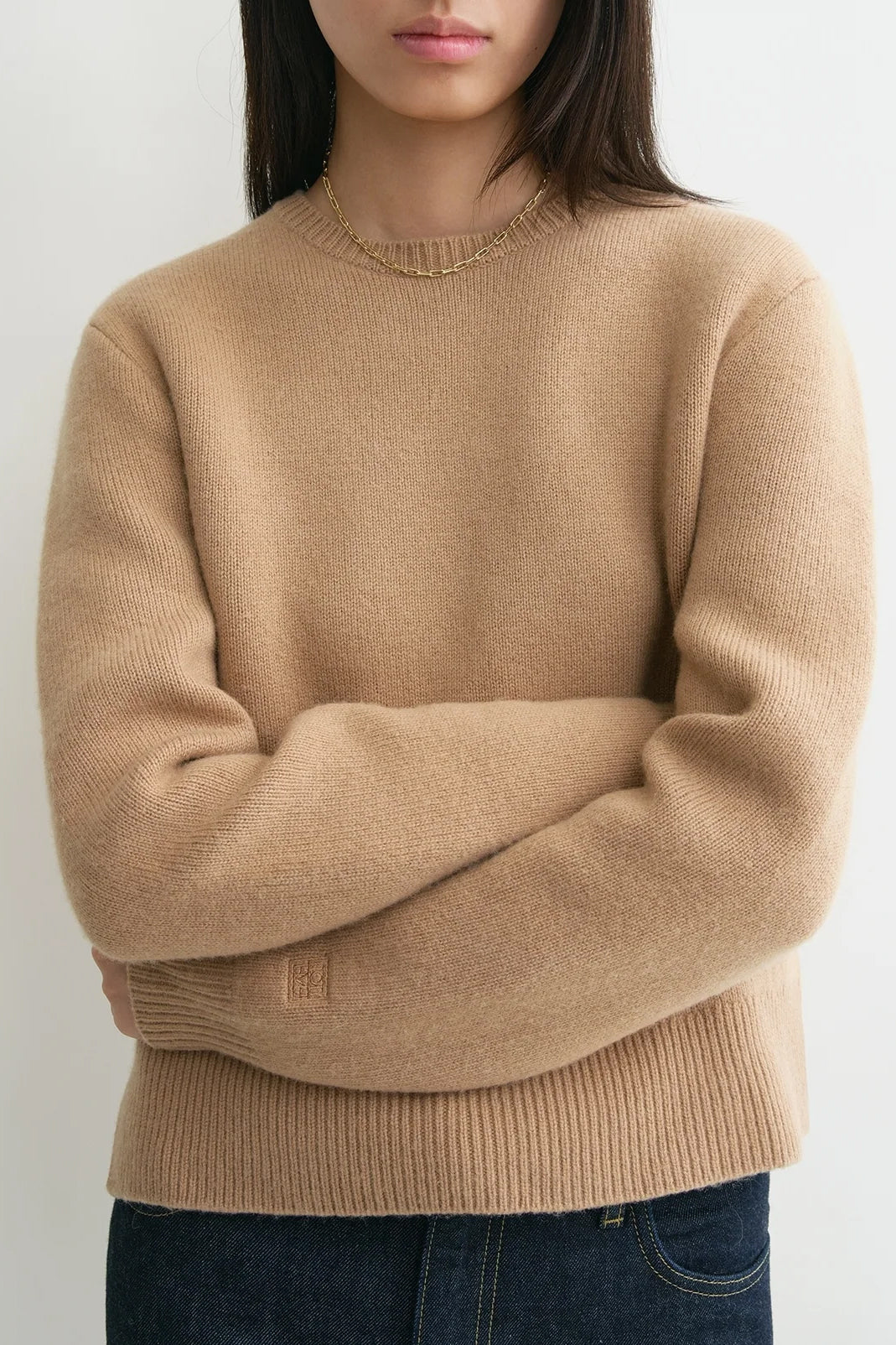 Pullover Cropped Crew in CamelToteme - Anita Hass