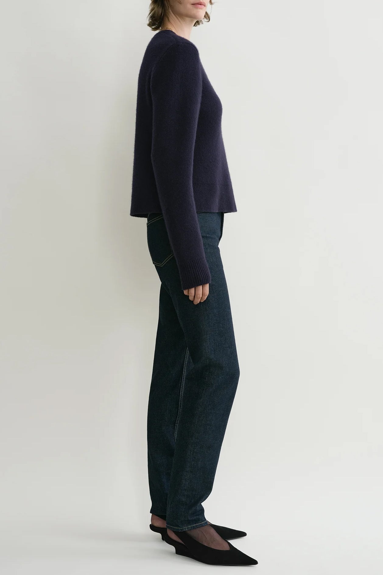 Pullover Cropped Crew in NavyToteme - Anita Hass