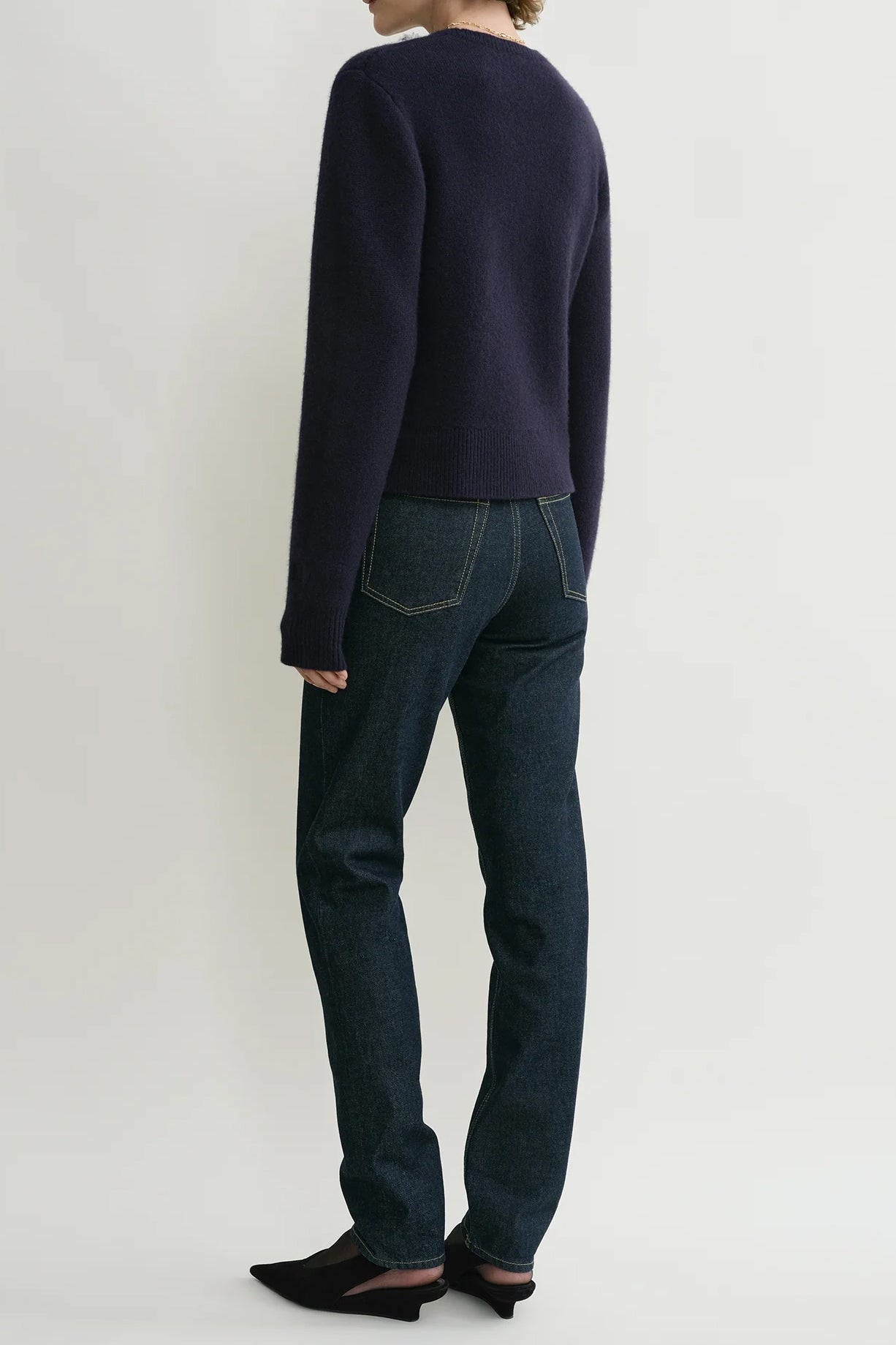 Pullover Cropped Crew in NavyToteme - Anita Hass