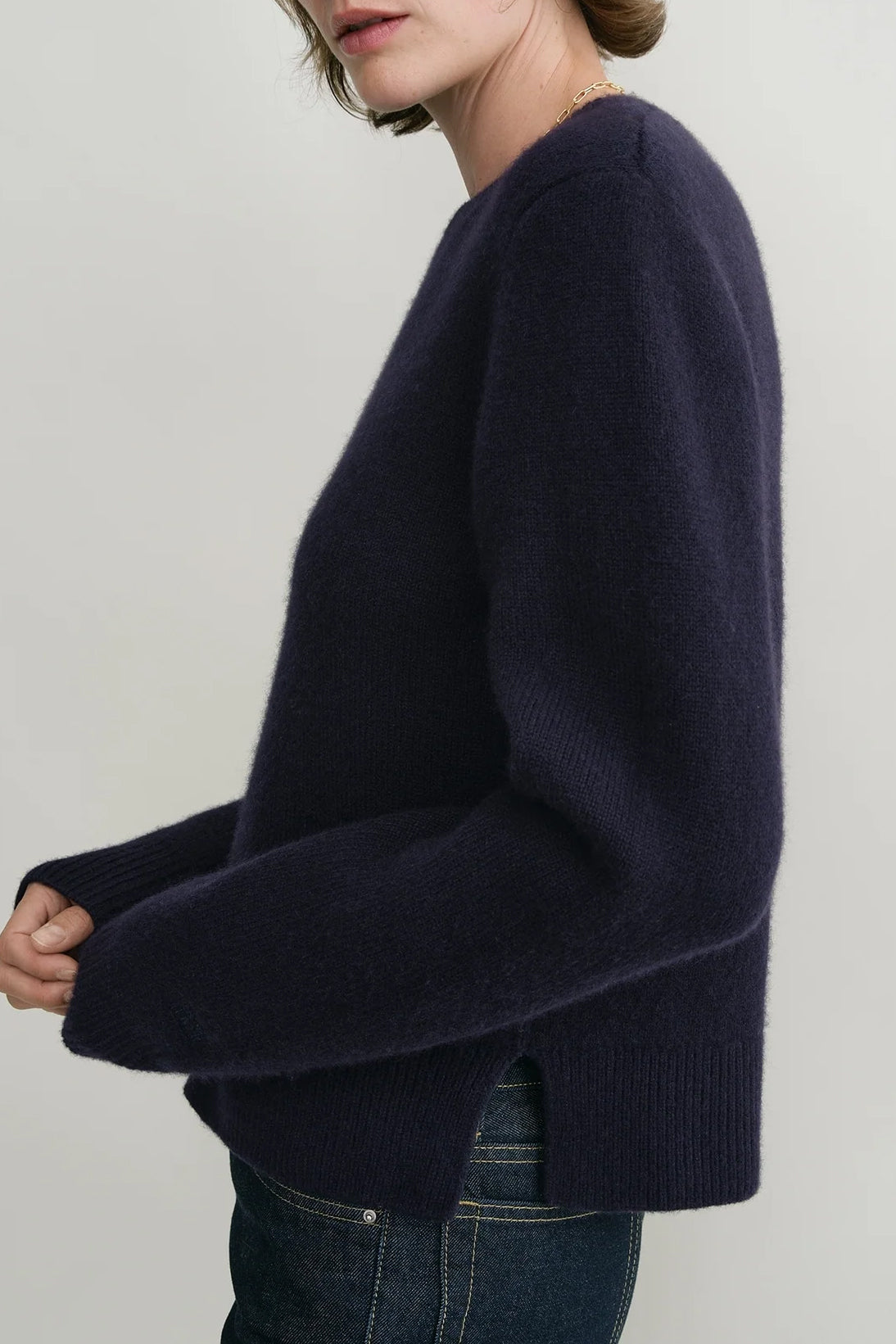 Pullover Cropped Crew in NavyToteme - Anita Hass