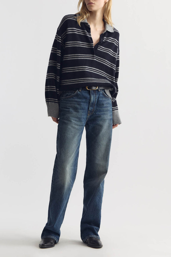 Galvez sweater in navy/grey