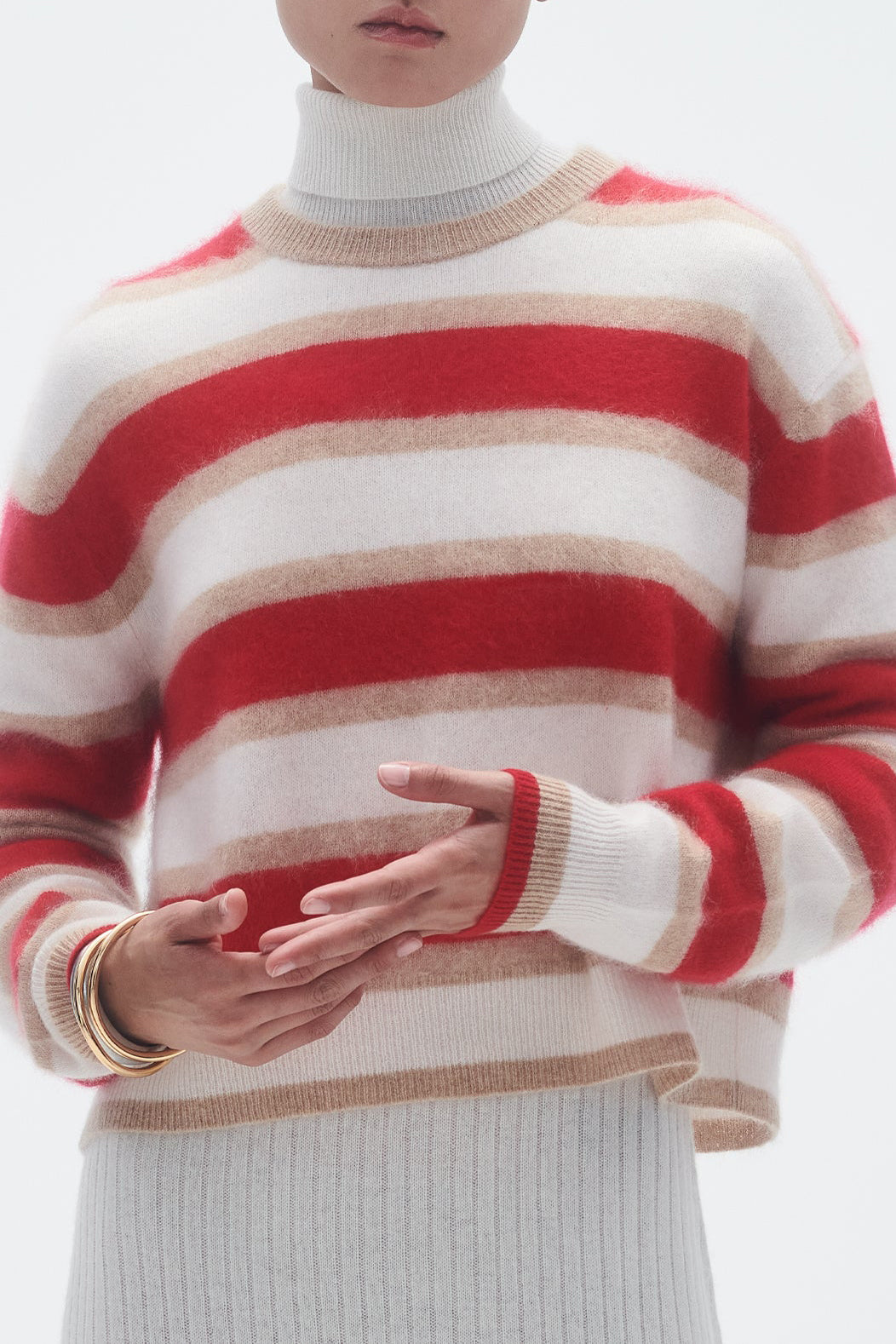 Pullover Grizzly Stripe in True Red ComboGuest in Residence - Anita Hass