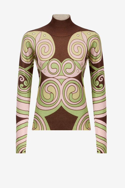 Silky Swirl Sweater in Burgundy