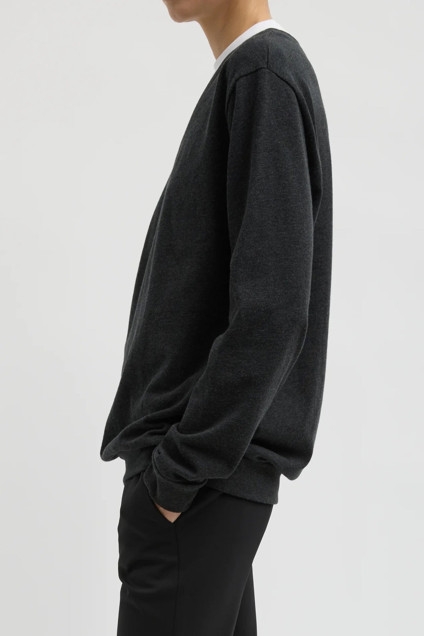 Trompe L'Oeil Sweater In Grey/White