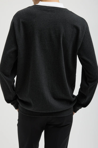 Trompe L'Oeil Sweater In Grey/White