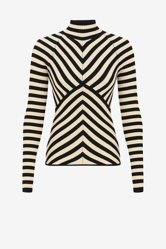 Valiant Deco Sweater in Black/Cream