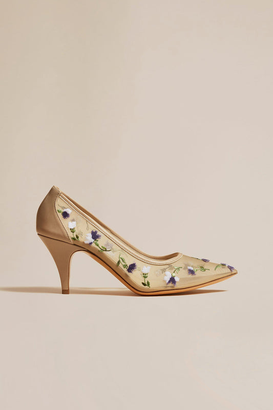 Pumps River in Nude/Purple Floral