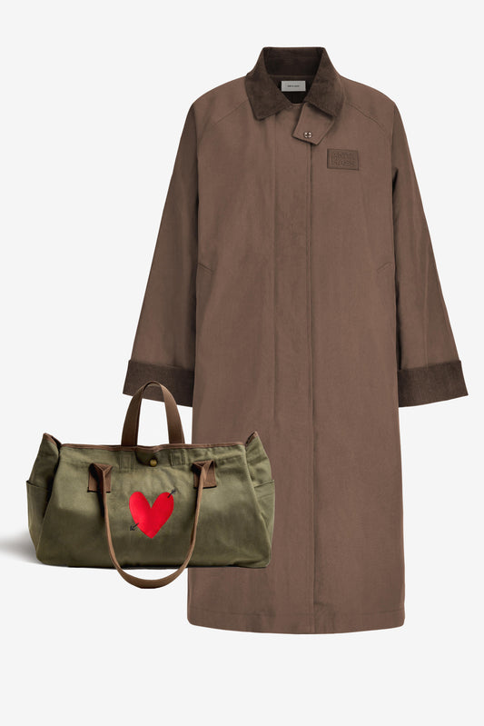 Rain Set in Dark Brown/Olive