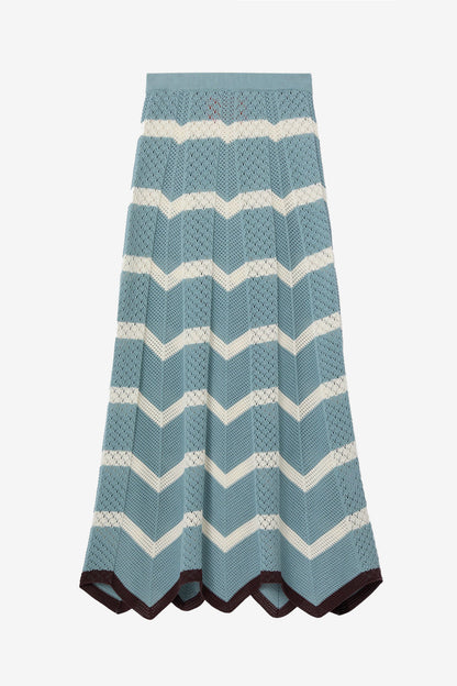 Falda Chevron en azul/marfil