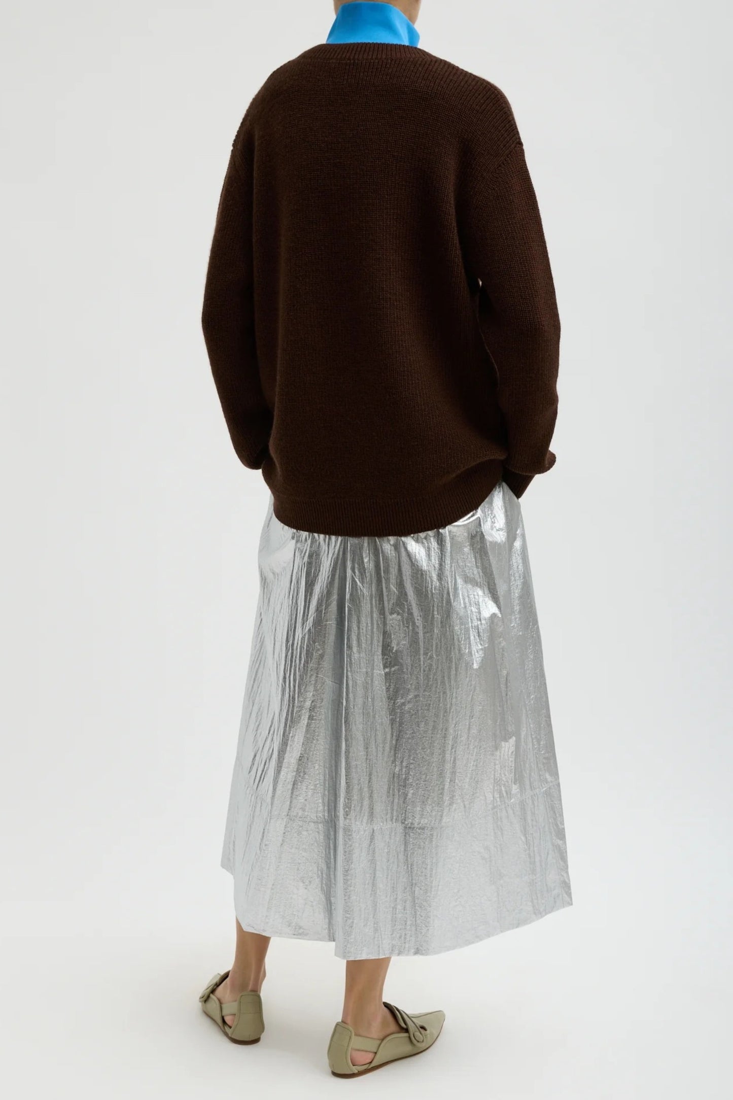 Skirt in silver metallic