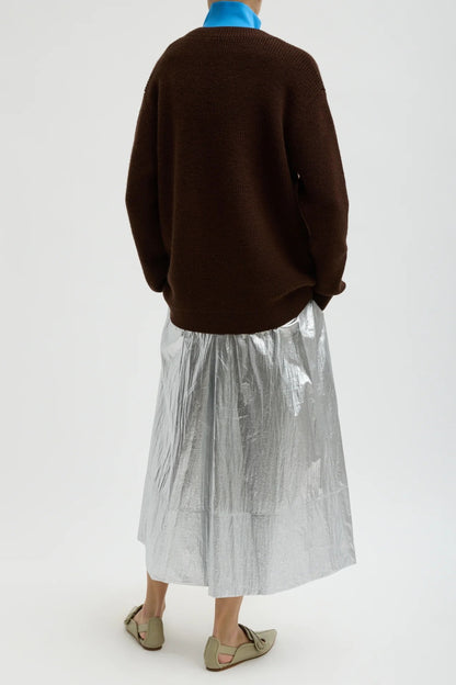 Skirt in silver metallic