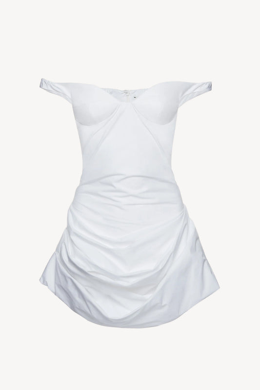 Kleid Off Shoulder in Weiß